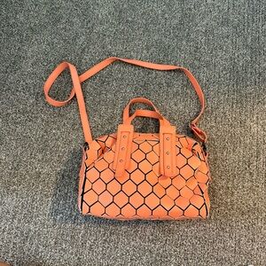 Orange geometric shoulder bag